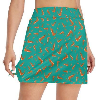 Shrimp Print Design LKS301 17" Golf & Pickleball Skort with Pockets