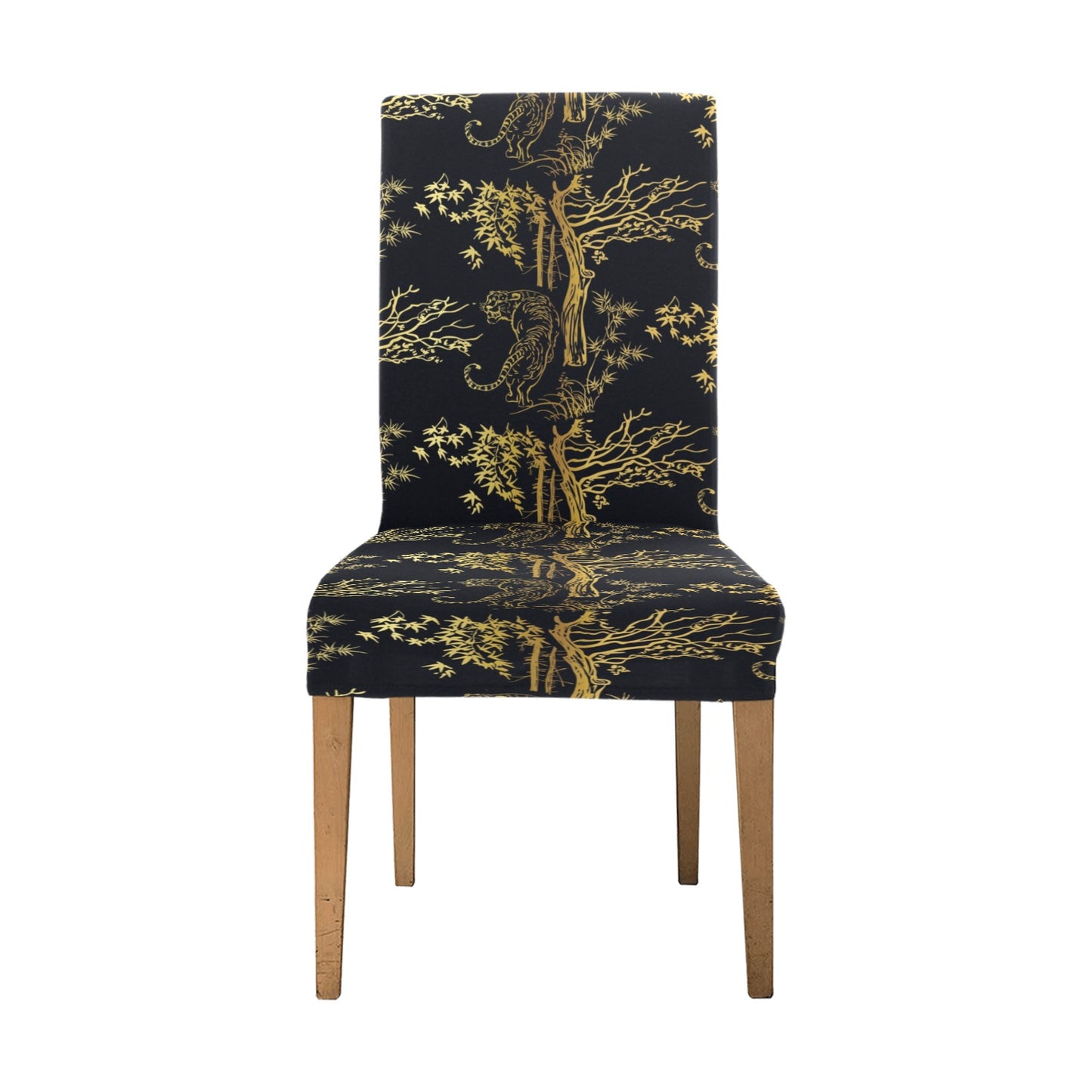 Tiger Gold Print Design LKS307 Dining Chair Slipcover