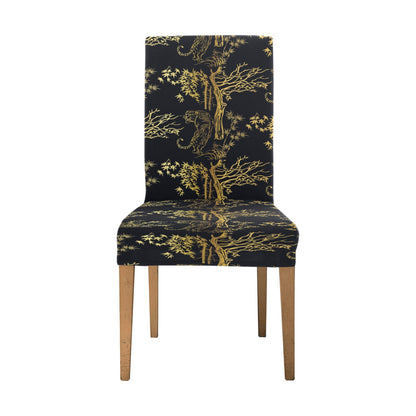 Tiger Gold Print Design LKS307 Dining Chair Slipcover