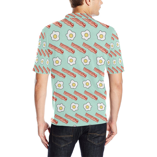 Bacon Sausage Pattern Print Design 01 Men Polo Shirt