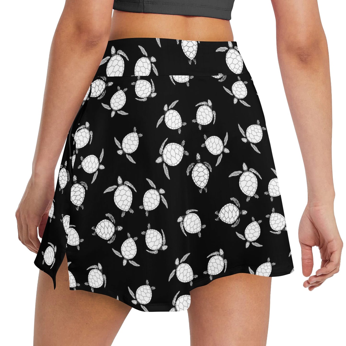 Sea Turtle Print Design LKS303 17" Golf & Pickleball Skort with Pockets