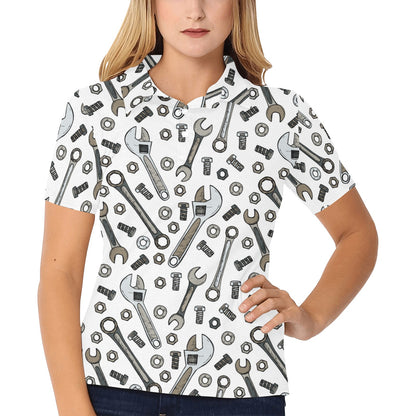 Mechanic Pattern Print Design 03 Women's Polo Shirt