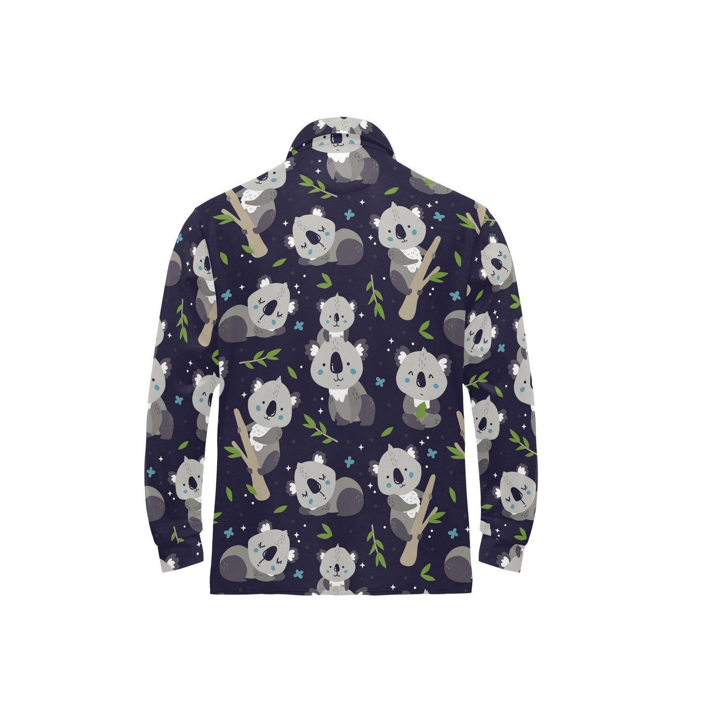 Koala Pattern Print Design 04 Long Sleeve Polo Shirt For Men's