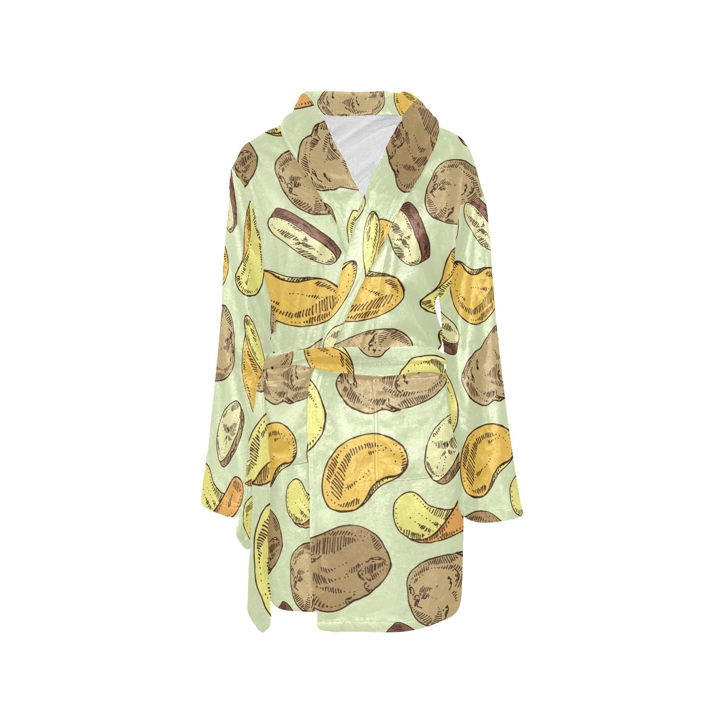 Potato Pattern Print Design A03 Women's Fleece Robe