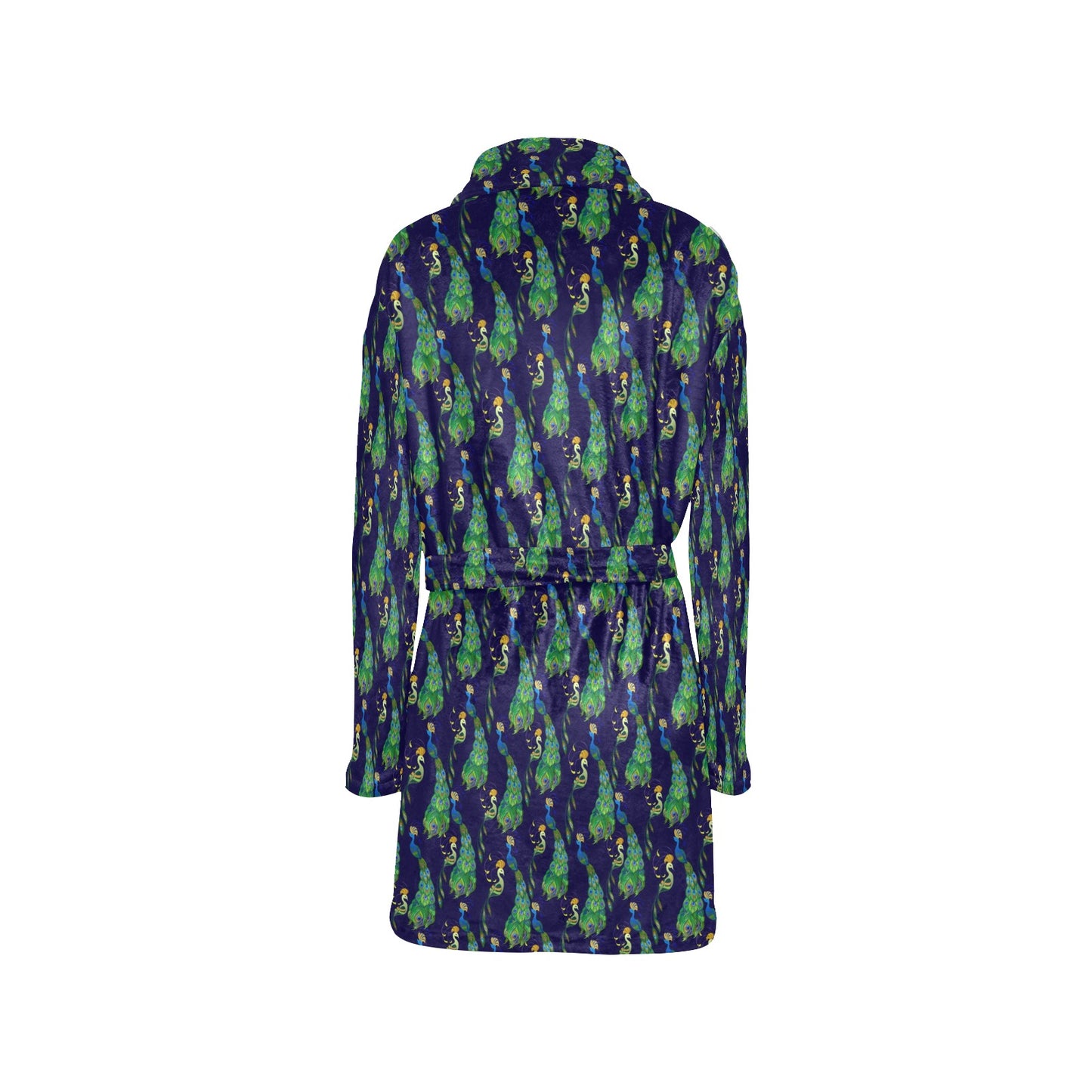 Peacock Art Design Print Women's Fleece Robe