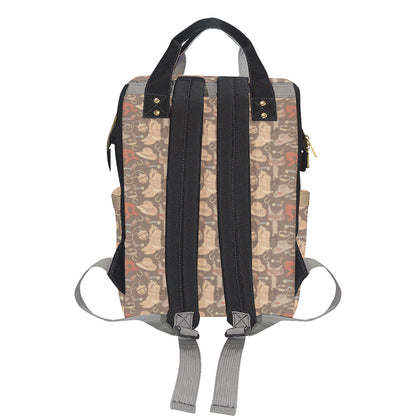 Cowboy Pattern Print Design 02 Diaper Bag Backpack