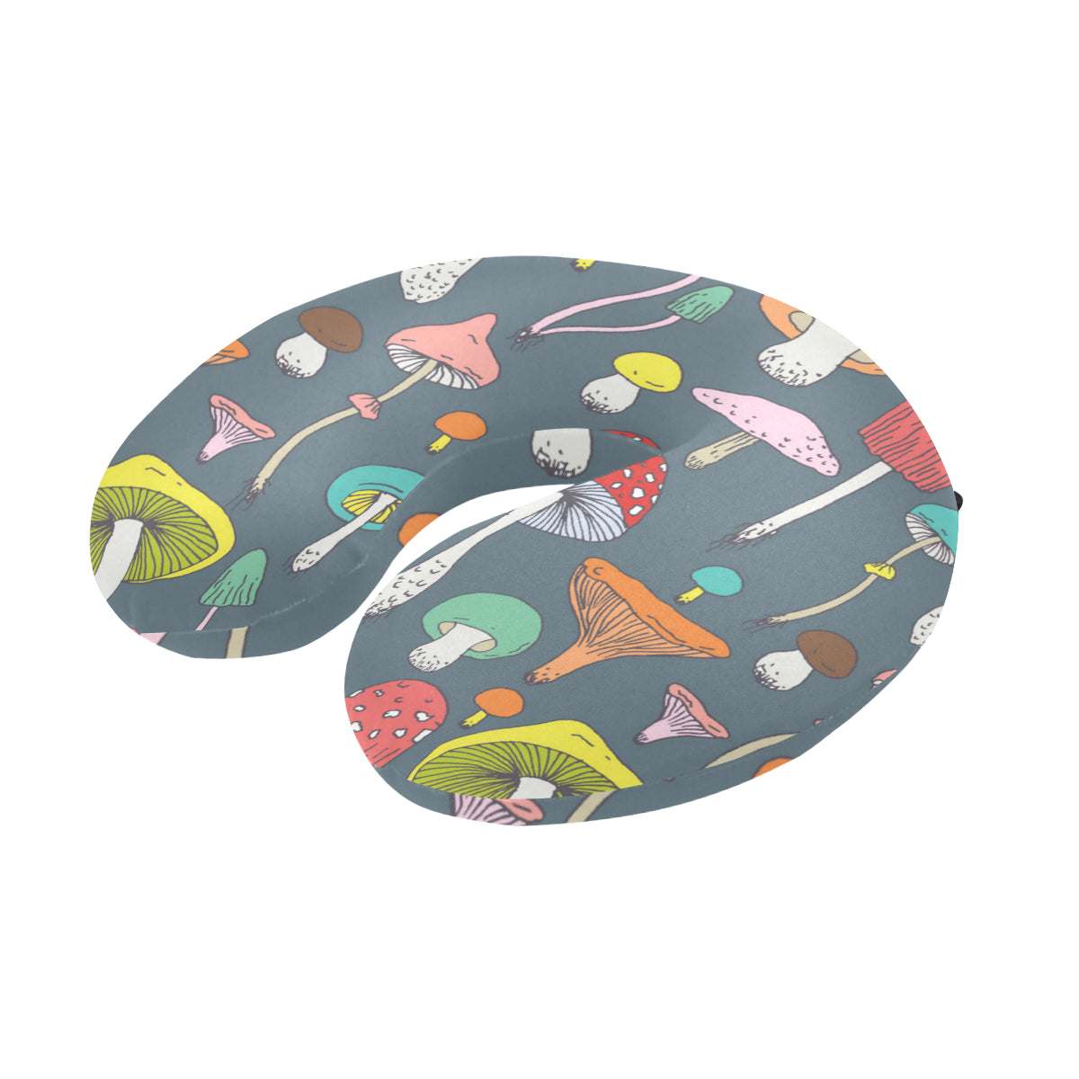 Mushroom Pattern Print Design A03 U-Shaped Travel Neck Pillow