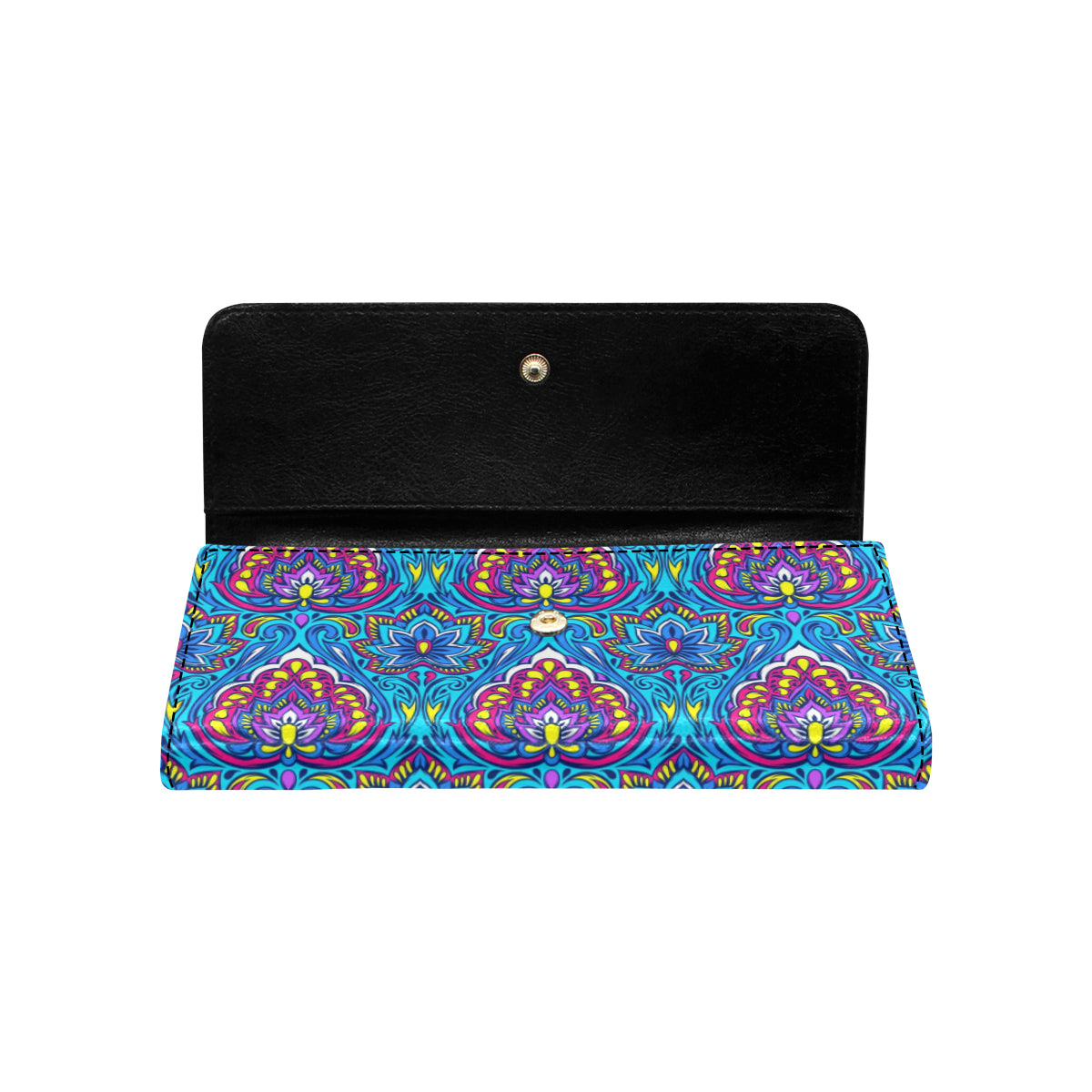 lotus Boho Pattern Print Design LO010 Women's Trifold Wallet