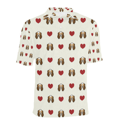 Cavalier King Charles Spaniels Pattern Print Design 01 Men Polo Shirt