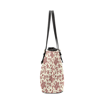Polynesian Tattoo Turtle Themed Leather Tote Bag
