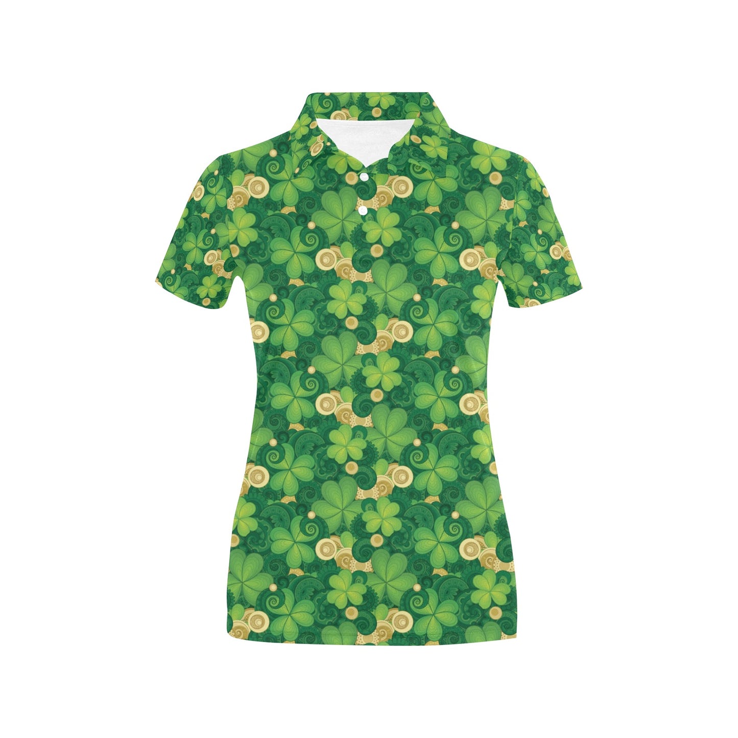 Shamrock Print Design LKS301 Women's Polo Shirt