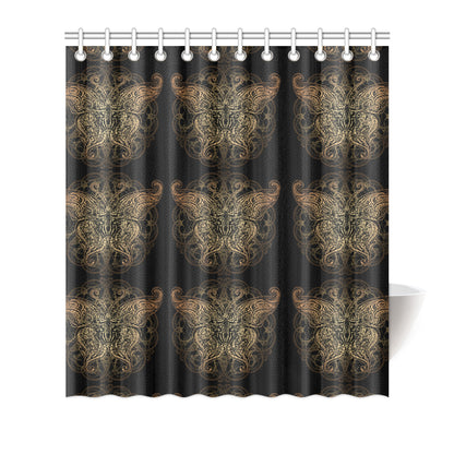 Gold Butterfly Ornamental Shower Curtain