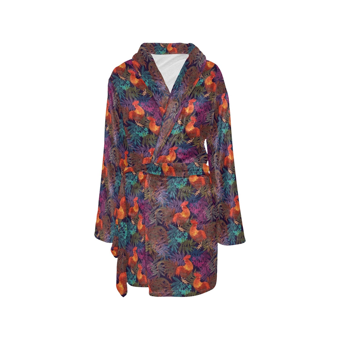 Rooster Print Style Women's Fleece Robe