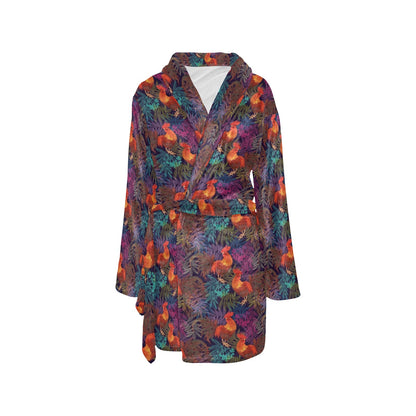 Rooster Print Style Women's Fleece Robe