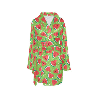 Watermelon Pattern Print Design WM05 Women's Fleece Robe