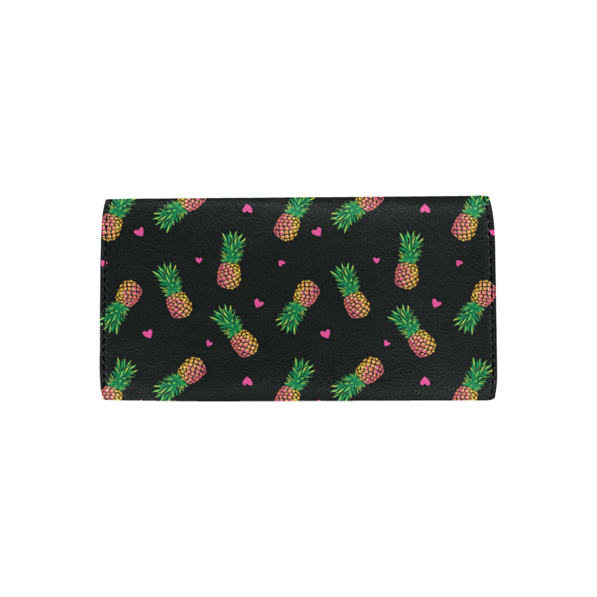 Neon Pineapple Pattern Print Design A04 Women's Trifold Wallet
