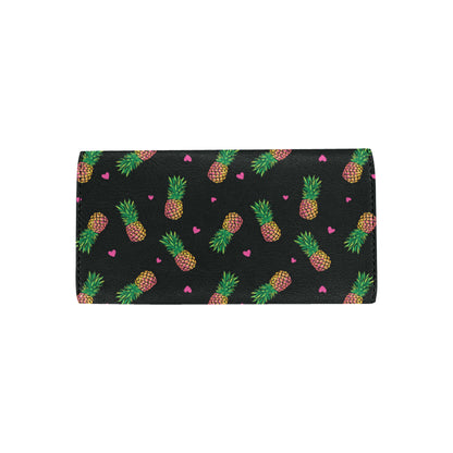 Neon Pineapple Pattern Print Design A04 Women's Trifold Wallet