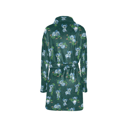 Koala Blue Design Print Women's Fleece Robe