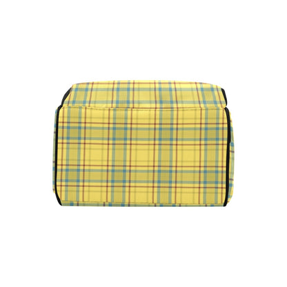 Tartan Yellow Print Design LKS301 Diaper Bag Backpack