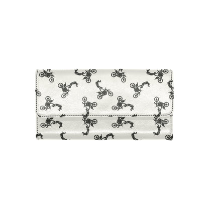 Motocross Pattern Print Design 03 Women's Trifold Wallet