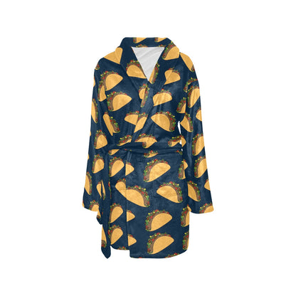 Taco Pattern Print Design TC04 Women's Fleece Robe