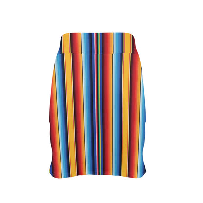 Mexican Blanket Stripe Print Pattern 17" Golf & Pickleball Skort with Pockets