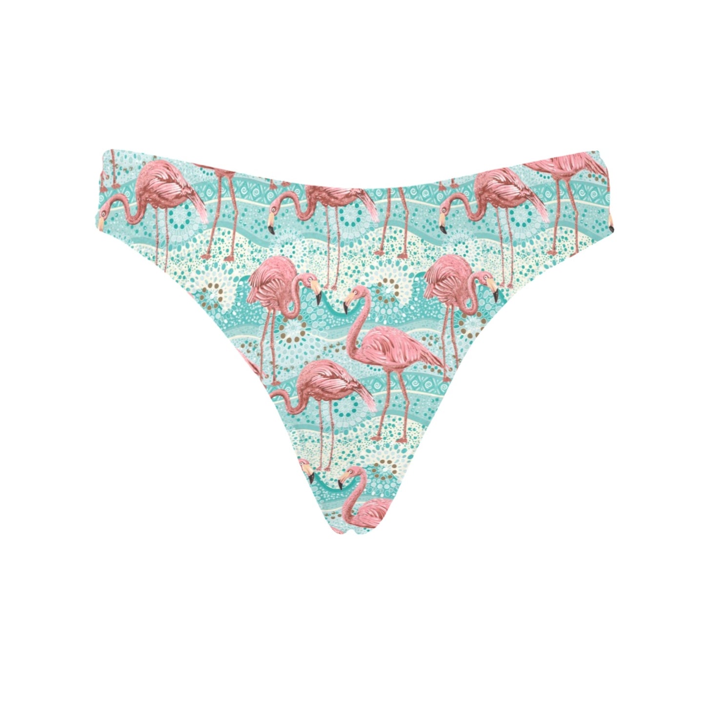 Flamingo Background Themed Print Women's Thongs
