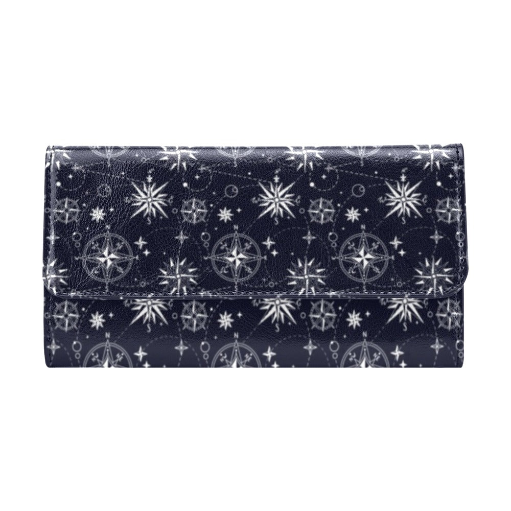 Nautical Sky Design Themed Print Women's Trifold Wallet