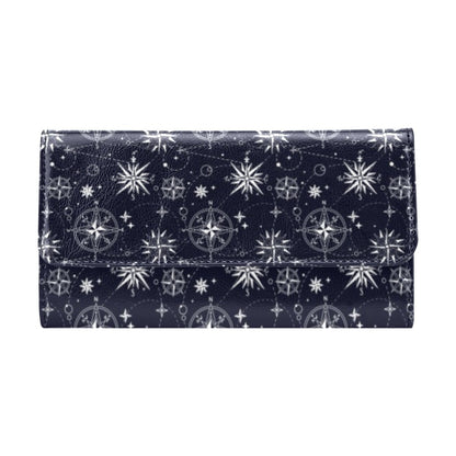 Nautical Sky Design Themed Print Women's Trifold Wallet