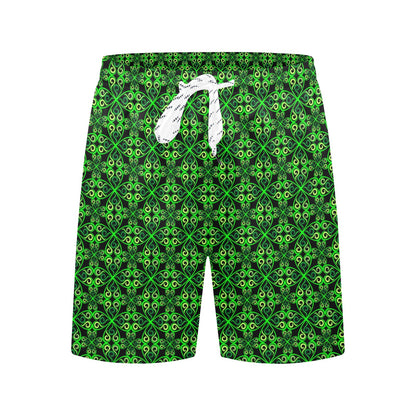 Celtic Green Neon Design Men's Swim Trunks Beach Shorts