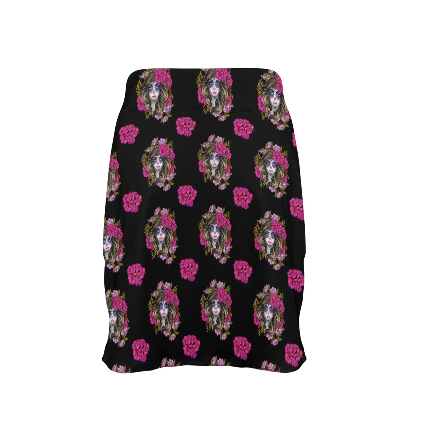 Day of the Dead Makeup Girl 17" Golf & Pickleball Skort with Pockets