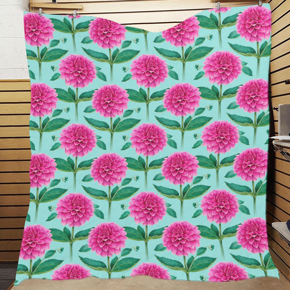 Dahlia Pattern Print Design DH08 Premium Quilt
