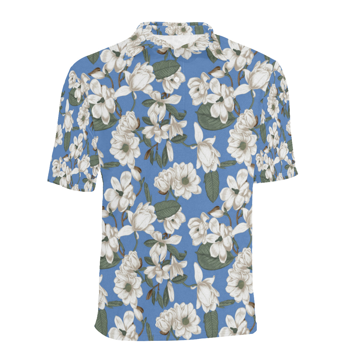 Magnolia Pattern Print Design 01 Men Polo Shirt