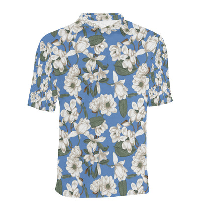Magnolia Pattern Print Design 01 Men Polo Shirt