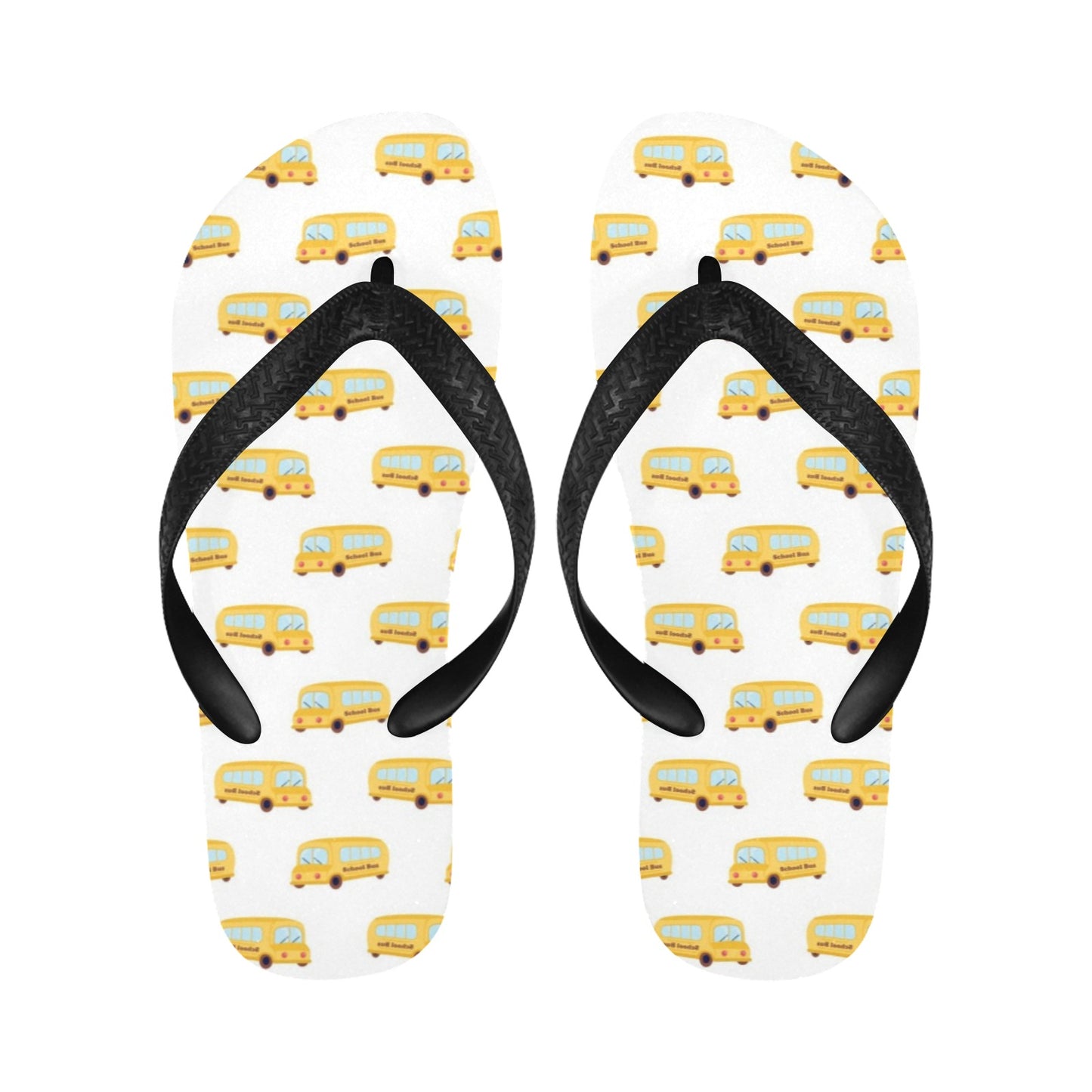 School Bus Print Design LKS306 Flip Flops