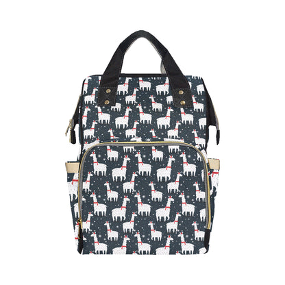 Alpaca Pattern Print Design 04 Diaper Bag Backpack