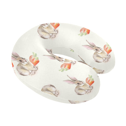 Rabbit Pattern Print Design 01 U-Shaped Travel Neck Pillow