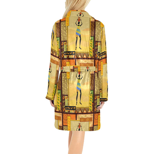 African Girl Design Women's Fleece Robe