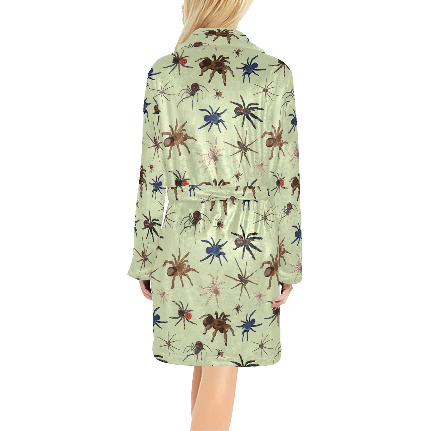 Tarantula Pattern Print Design 02 Women's Fleece Robe