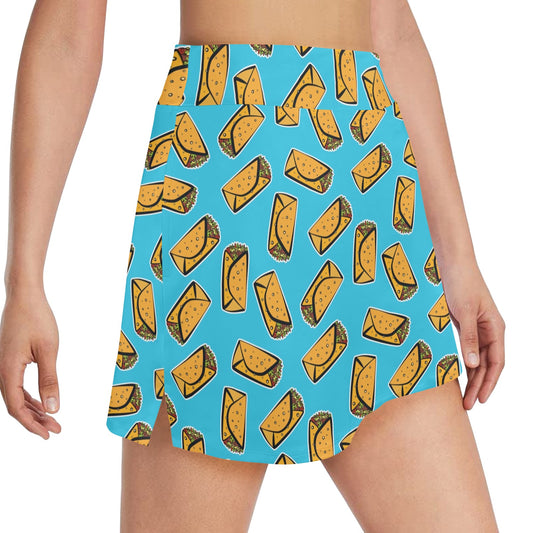 Burrito Print Design LKS301 17" Golf & Pickleball Skort with Pockets