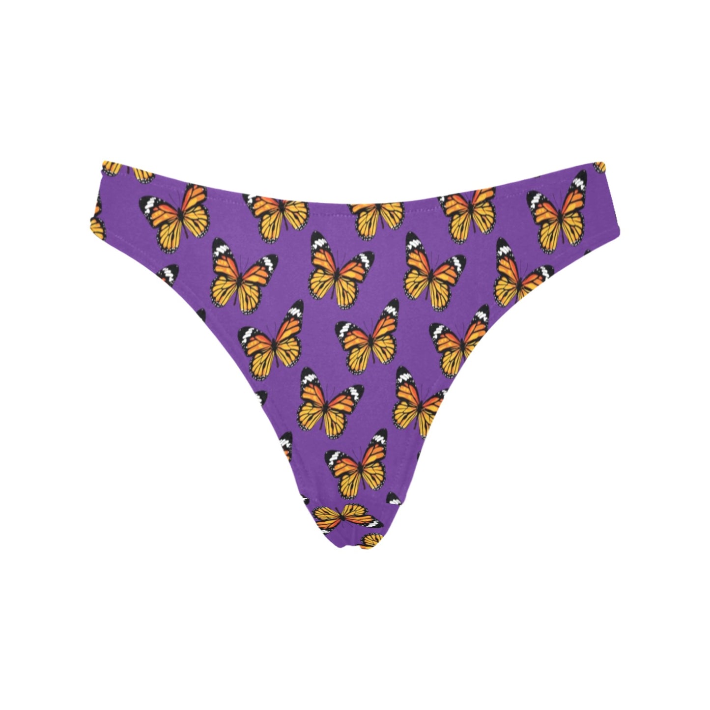 Monarch Butterfly Purple Print Pattern Women's Thongs