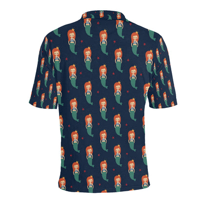 Mermaid Girl Pattern Print Design 01 Men Polo Shirt