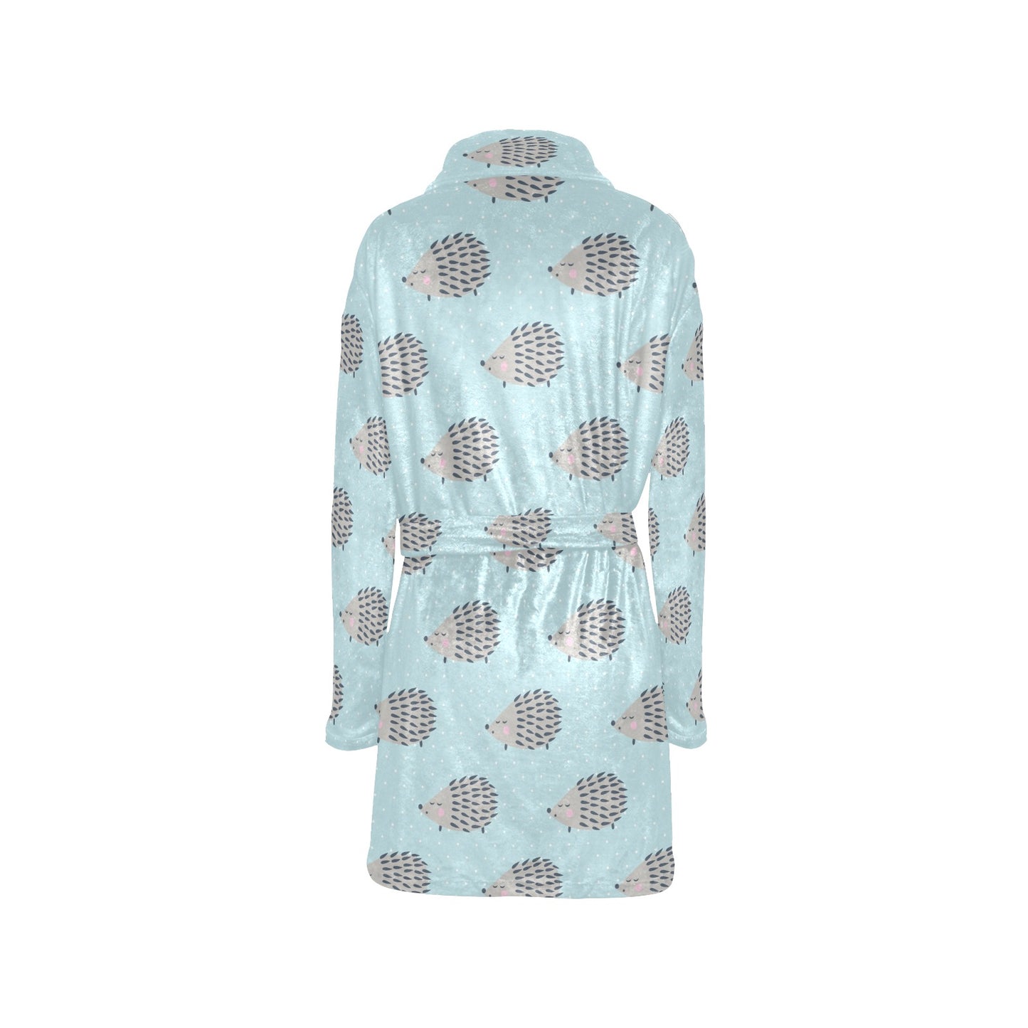 Hedgehog Pattern Print Design 02 Women's Fleece Robe