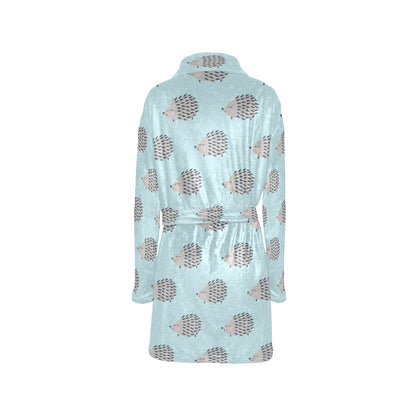 Hedgehog Pattern Print Design 02 Women's Fleece Robe