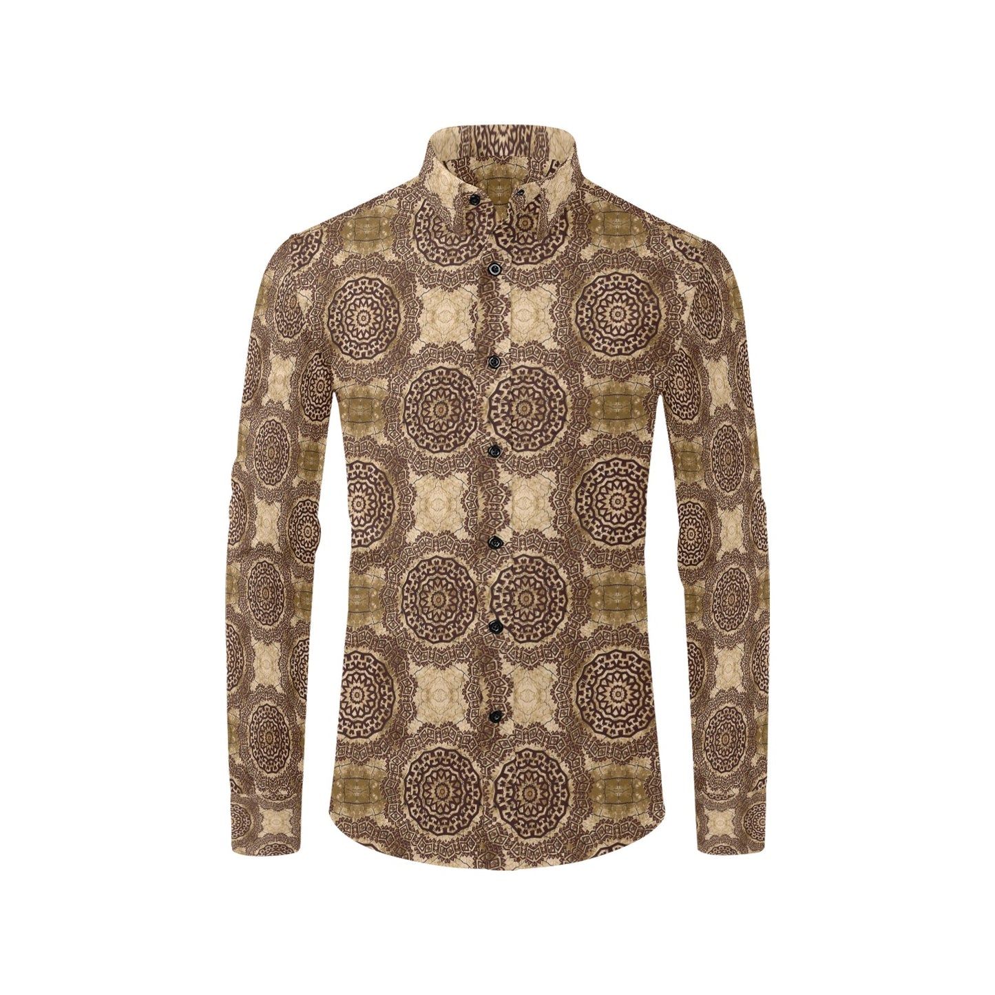 Ancient Greek Symbol Print Design LKS309 Men's Long Sleeve Dress Shirt