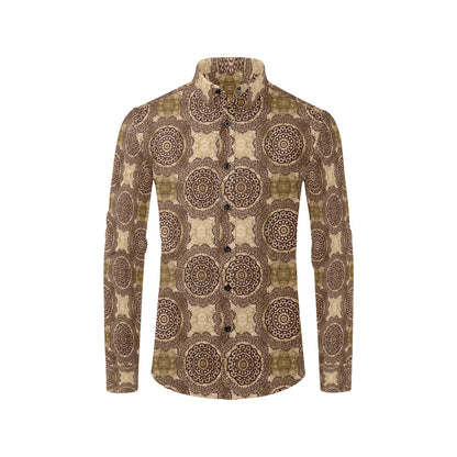 Ancient Greek Symbol Print Design LKS309 Men's Long Sleeve Dress Shirt