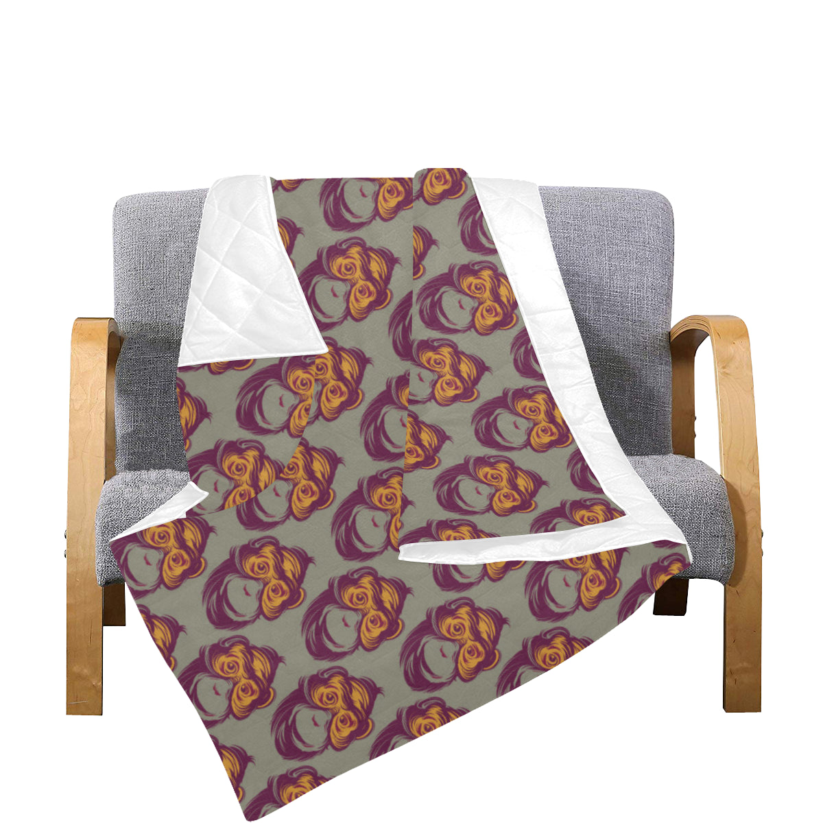 Chimpanzee Pattern Print Design 02 Premium Quilt