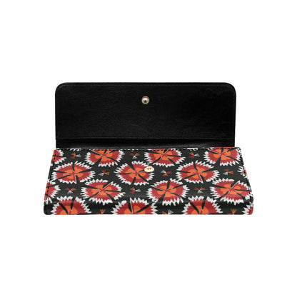 Carnations Pattern Print Design CN03 Women's Trifold Wallet