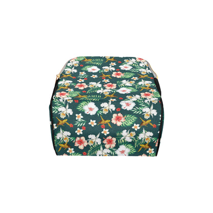 Hawaiian Flower Design with SeaTurtle Print Diaper Bag Backpack