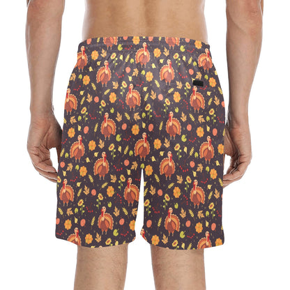 Thanksgiving Print Design LKS305 Men's Swim Trunks Beach Shorts